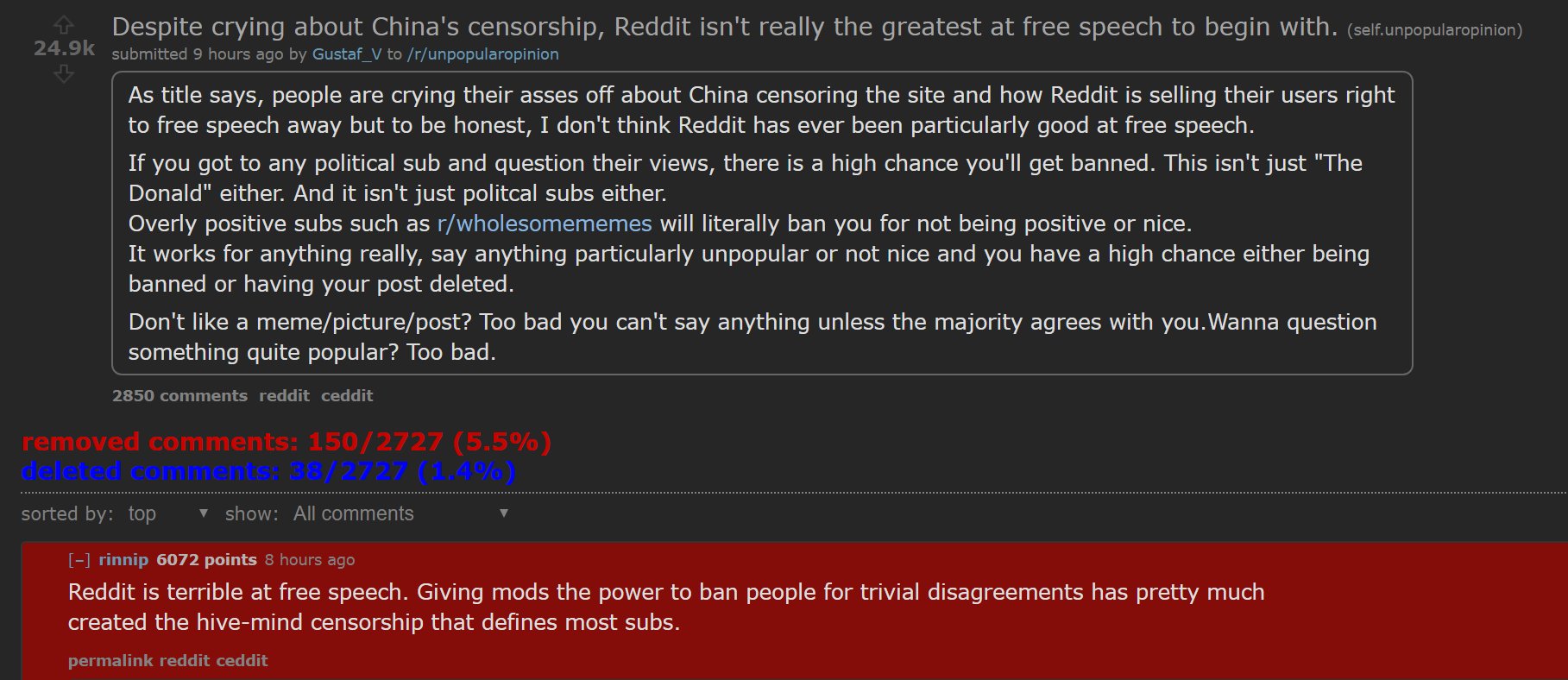 Reddit mods trying their hand at irony : MeanwhileOnReddit